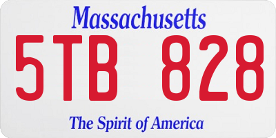 MA license plate 5TB828