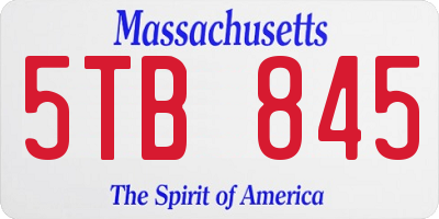 MA license plate 5TB845