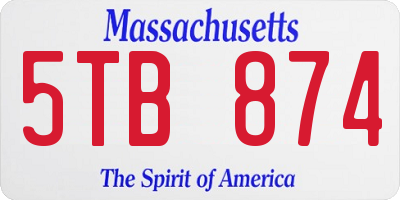 MA license plate 5TB874