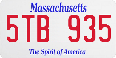MA license plate 5TB935