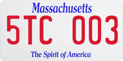 MA license plate 5TC003
