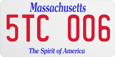 MA license plate 5TC006