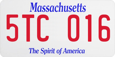 MA license plate 5TC016
