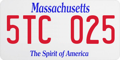 MA license plate 5TC025