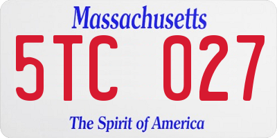 MA license plate 5TC027