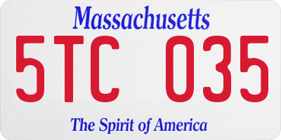 MA license plate 5TC035
