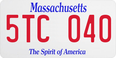 MA license plate 5TC040