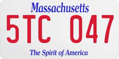 MA license plate 5TC047