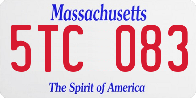 MA license plate 5TC083