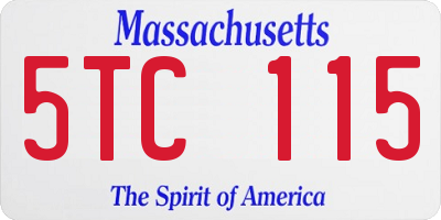 MA license plate 5TC115