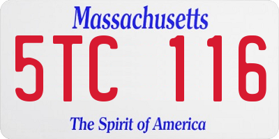 MA license plate 5TC116