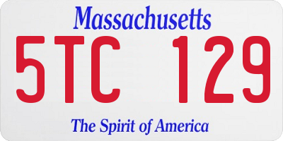 MA license plate 5TC129