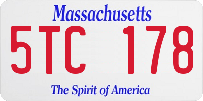 MA license plate 5TC178