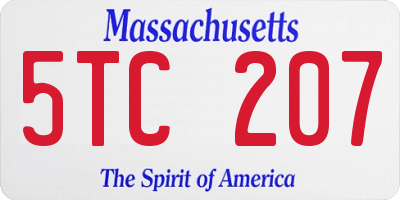 MA license plate 5TC207