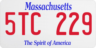 MA license plate 5TC229