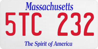 MA license plate 5TC232
