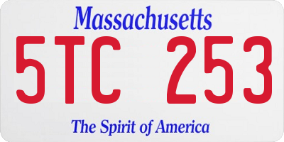 MA license plate 5TC253