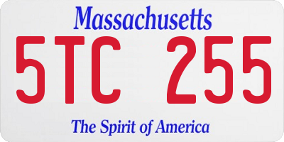 MA license plate 5TC255
