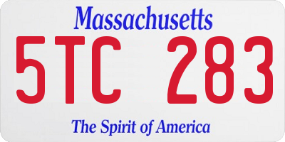 MA license plate 5TC283