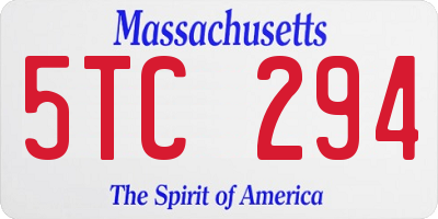 MA license plate 5TC294