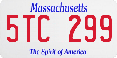 MA license plate 5TC299
