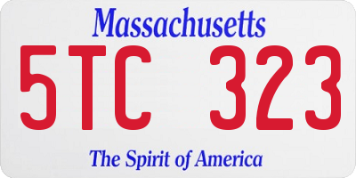 MA license plate 5TC323