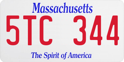 MA license plate 5TC344