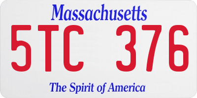 MA license plate 5TC376