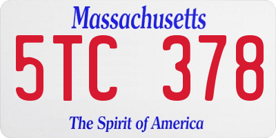 MA license plate 5TC378