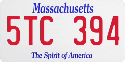 MA license plate 5TC394