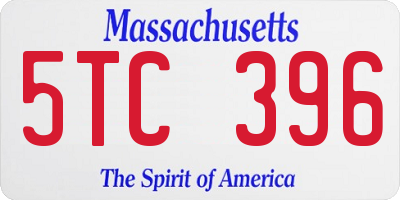 MA license plate 5TC396