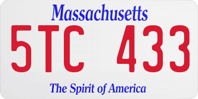 MA license plate 5TC433