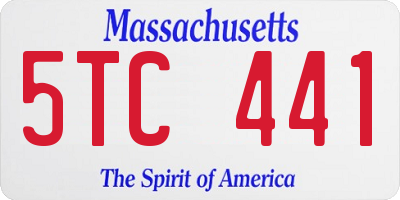 MA license plate 5TC441