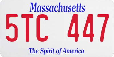 MA license plate 5TC447