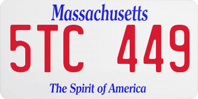 MA license plate 5TC449
