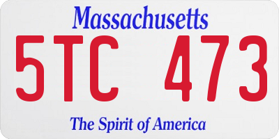 MA license plate 5TC473