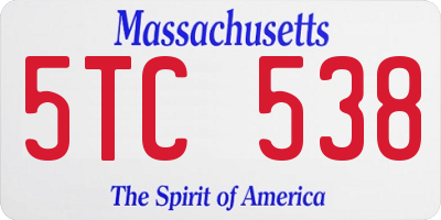 MA license plate 5TC538