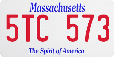 MA license plate 5TC573