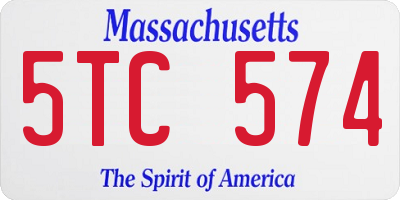 MA license plate 5TC574