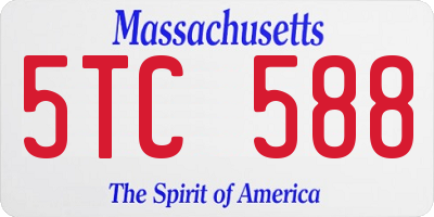 MA license plate 5TC588