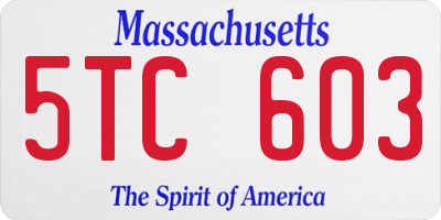 MA license plate 5TC603