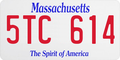 MA license plate 5TC614