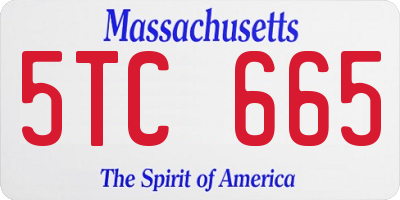 MA license plate 5TC665