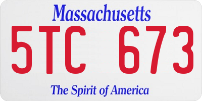 MA license plate 5TC673