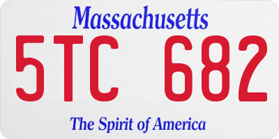 MA license plate 5TC682