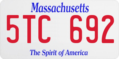 MA license plate 5TC692
