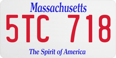 MA license plate 5TC718