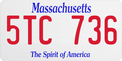 MA license plate 5TC736