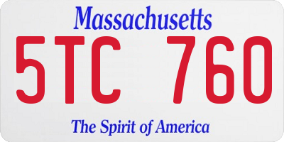 MA license plate 5TC760