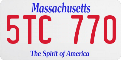 MA license plate 5TC770